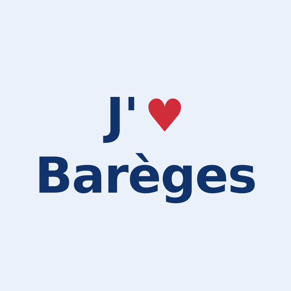 Sticker personnalisé Barèges — design « J'aime Barèges » imprimé sur le sticker