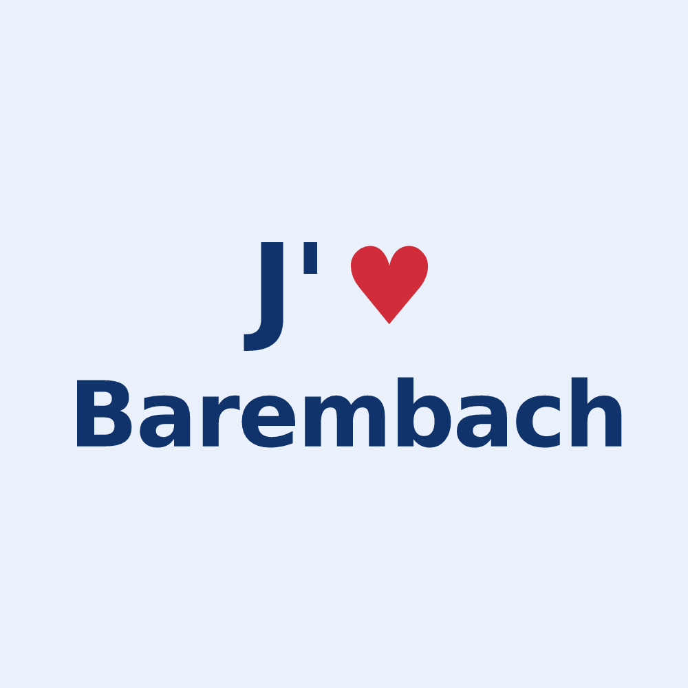 Sticker personnalisé Barembach — design J'aime Barembach