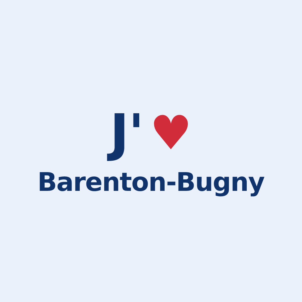 Sticker personnalisé Barenton-Bugny — design J'aime Barenton-Bugny