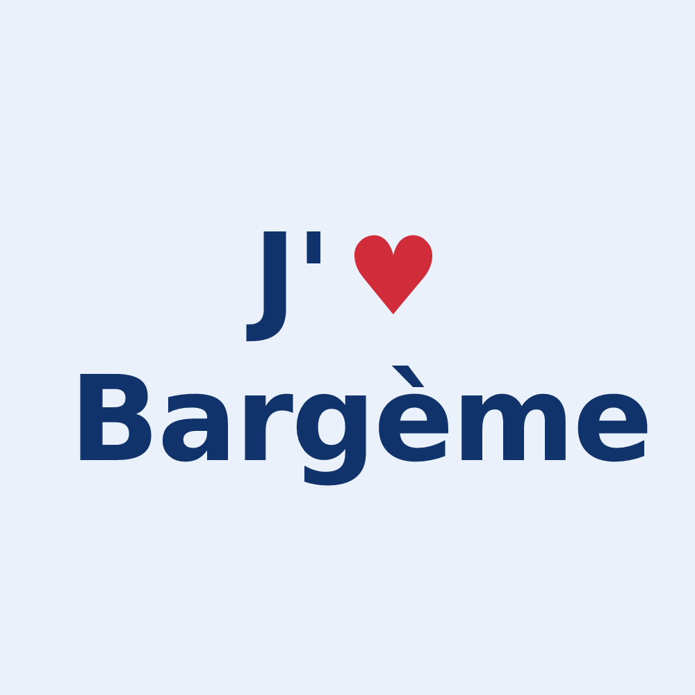 Sticker personnalisé Bargème — design J'aime Bargème