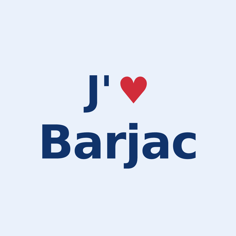 Sticker personnalisé Barjac — design J'aime Barjac