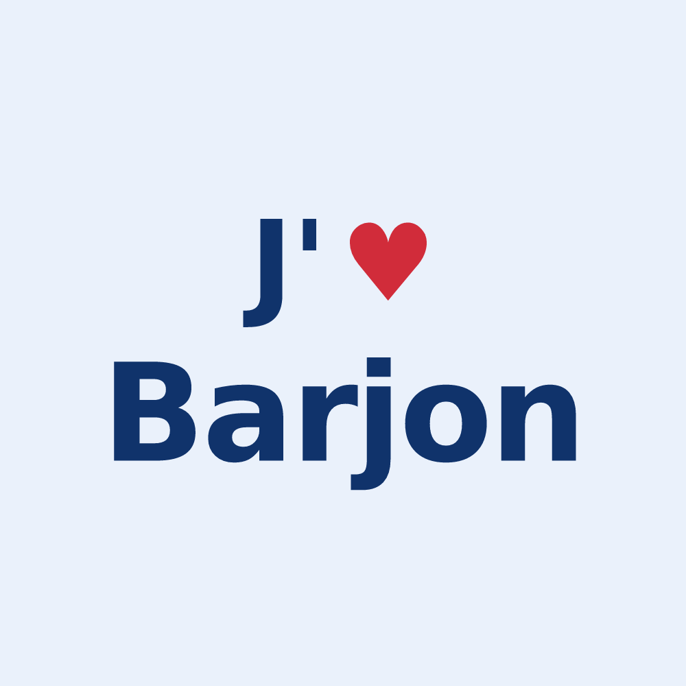Sticker personnalisé Barjon — design J'aime Barjon