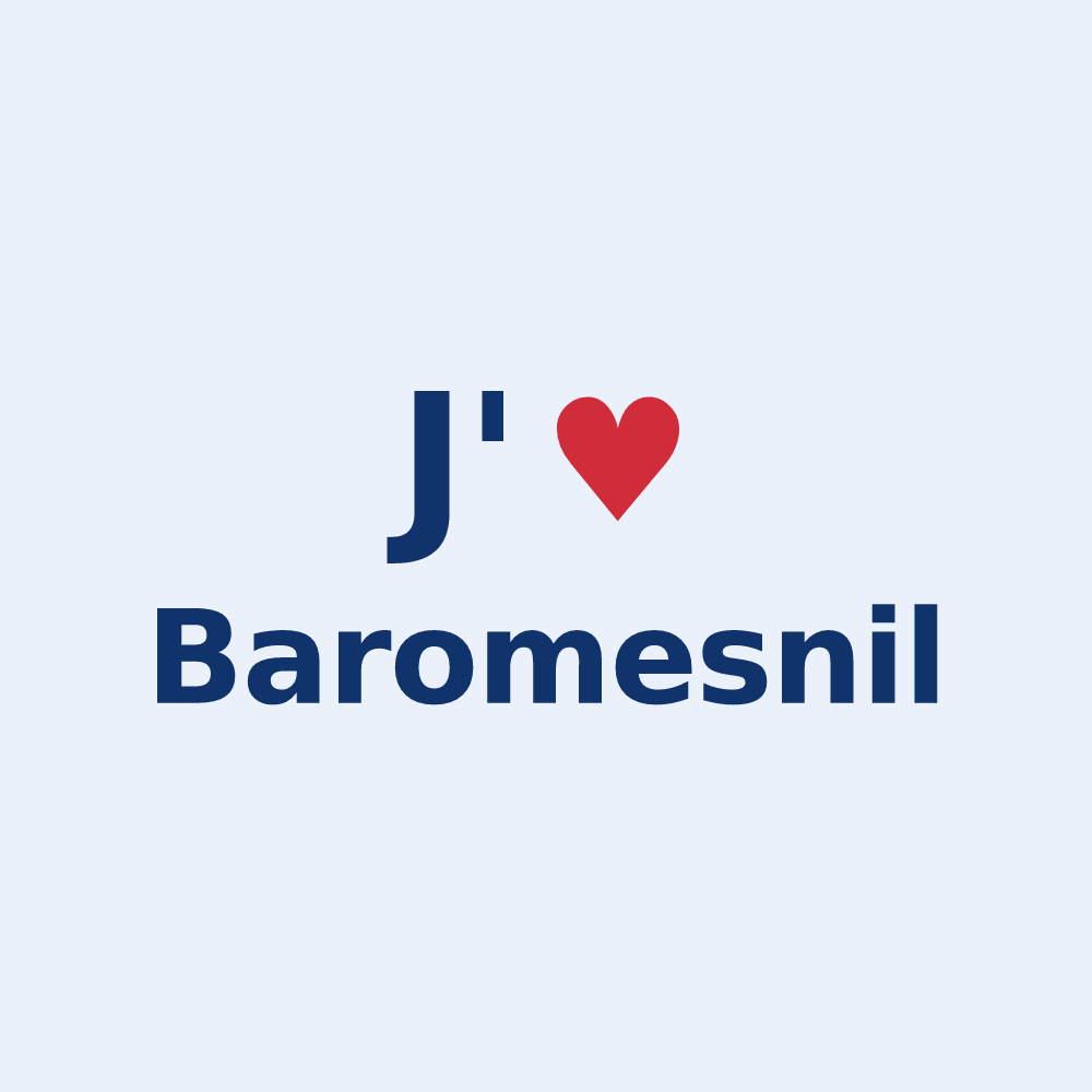 Sticker personnalisé Baromesnil — design « J'aime Baromesnil » imprimé sur le sticker