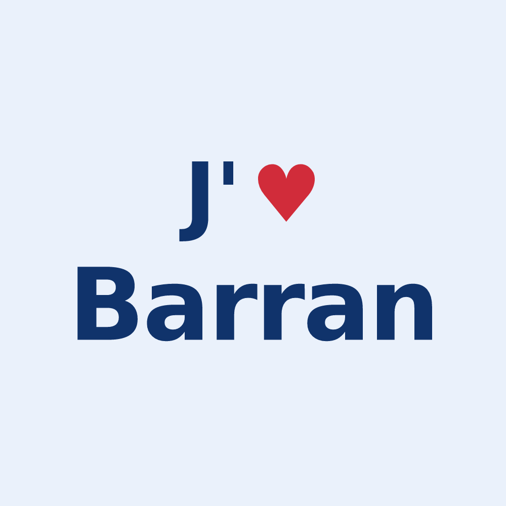 Sticker personnalisé Barran — design J'aime Barran