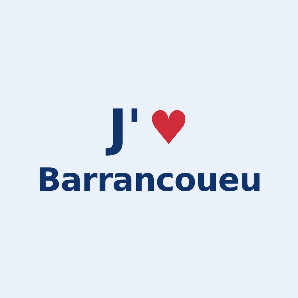 Sticker personnalisé Barrancoueu — design J'aime Barrancoueu