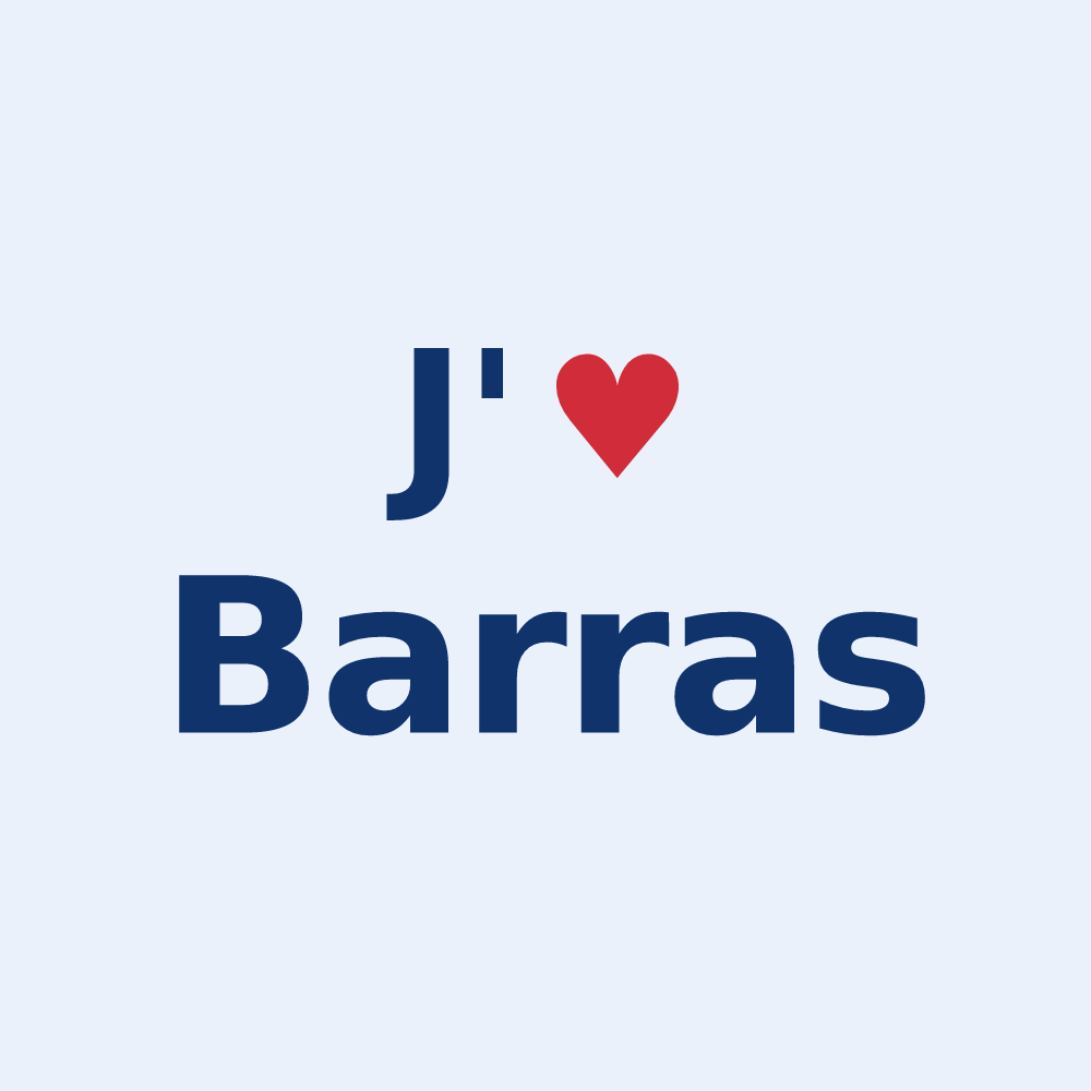 Sticker personnalisé Barras — design J'aime Barras