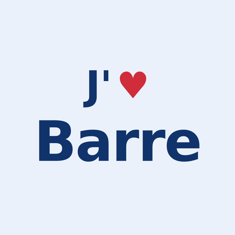 Sticker personnalisé Barre — design J'aime Barre
