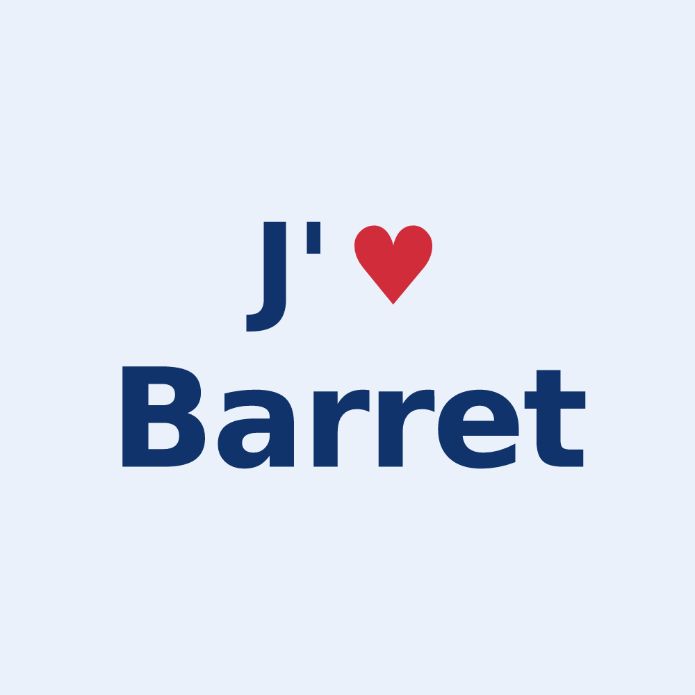 Sticker personnalisé Barret — design J'aime Barret