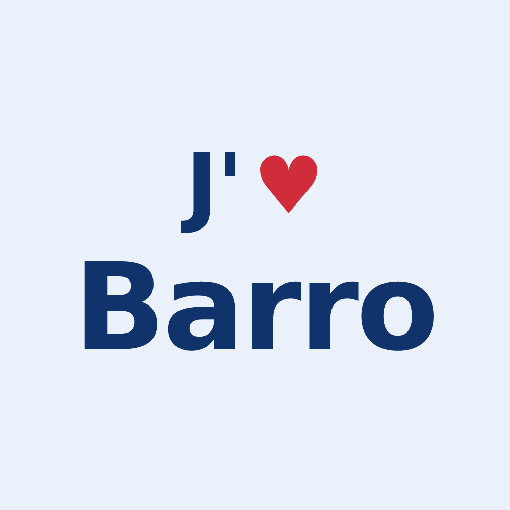 Sticker personnalisé Barro — design J'aime Barro