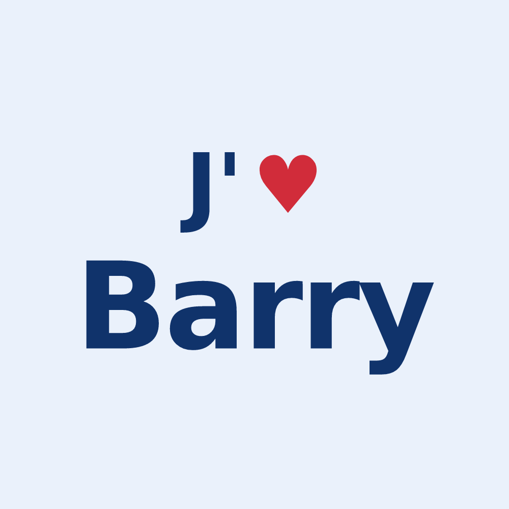Sticker personnalisé Barry — design J'aime Barry