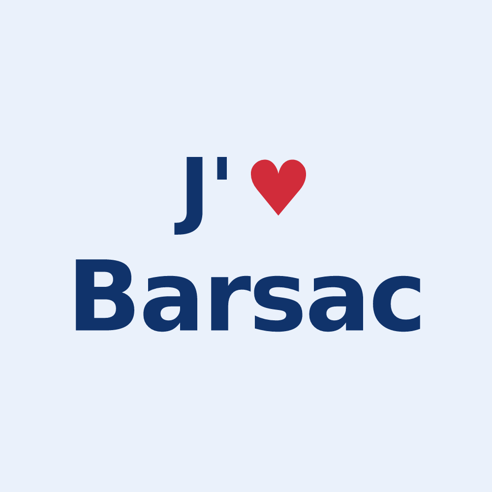Sticker personnalisé Barsac — design J'aime Barsac