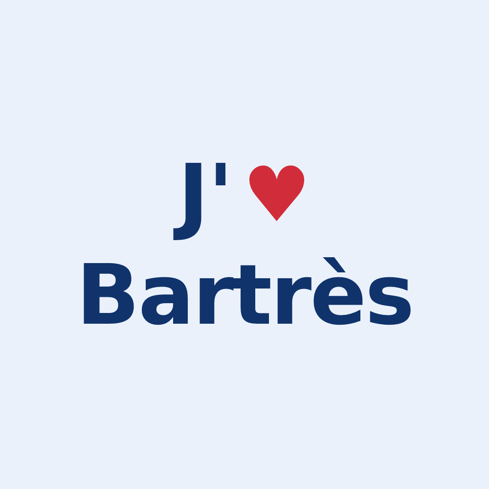 Sticker personnalisé Bartrès — design « J'aime Bartrès » imprimé sur le sticker