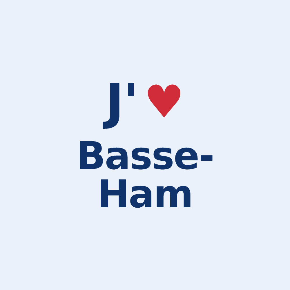 Sticker personnalisé Basse-Ham — design J'aime Basse-Ham