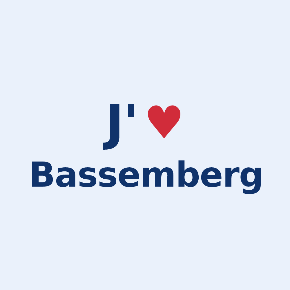 Sticker personnalisé Bassemberg — design J'aime Bassemberg