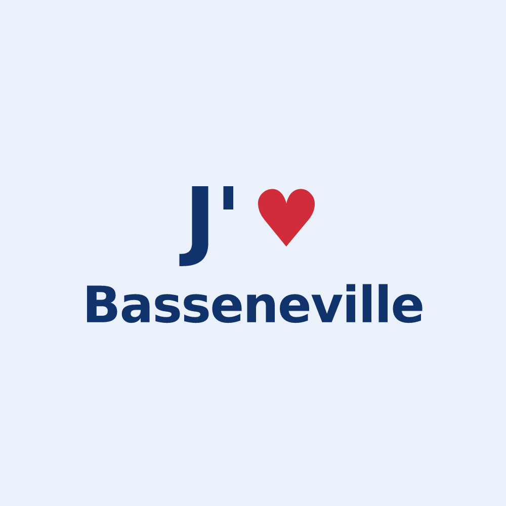 Sticker personnalisé Basseneville — design J'aime Basseneville