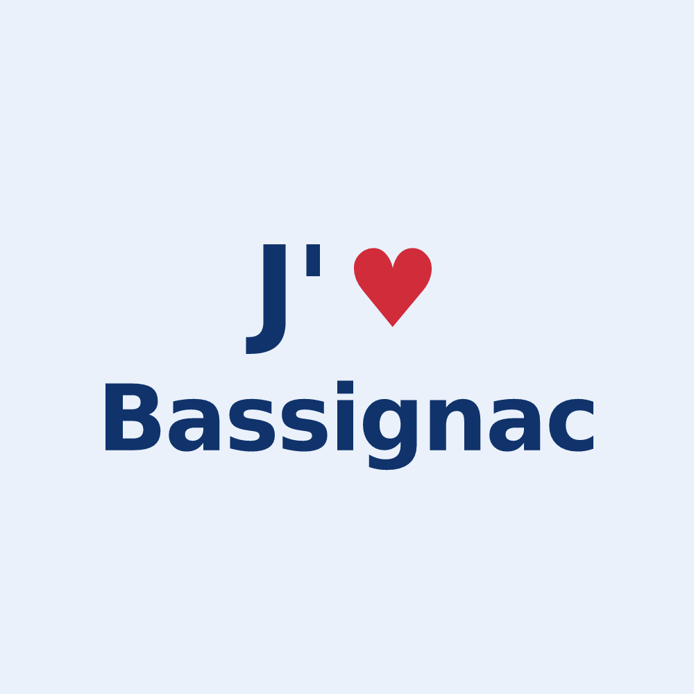Sticker personnalisé Bassignac — design J'aime Bassignac