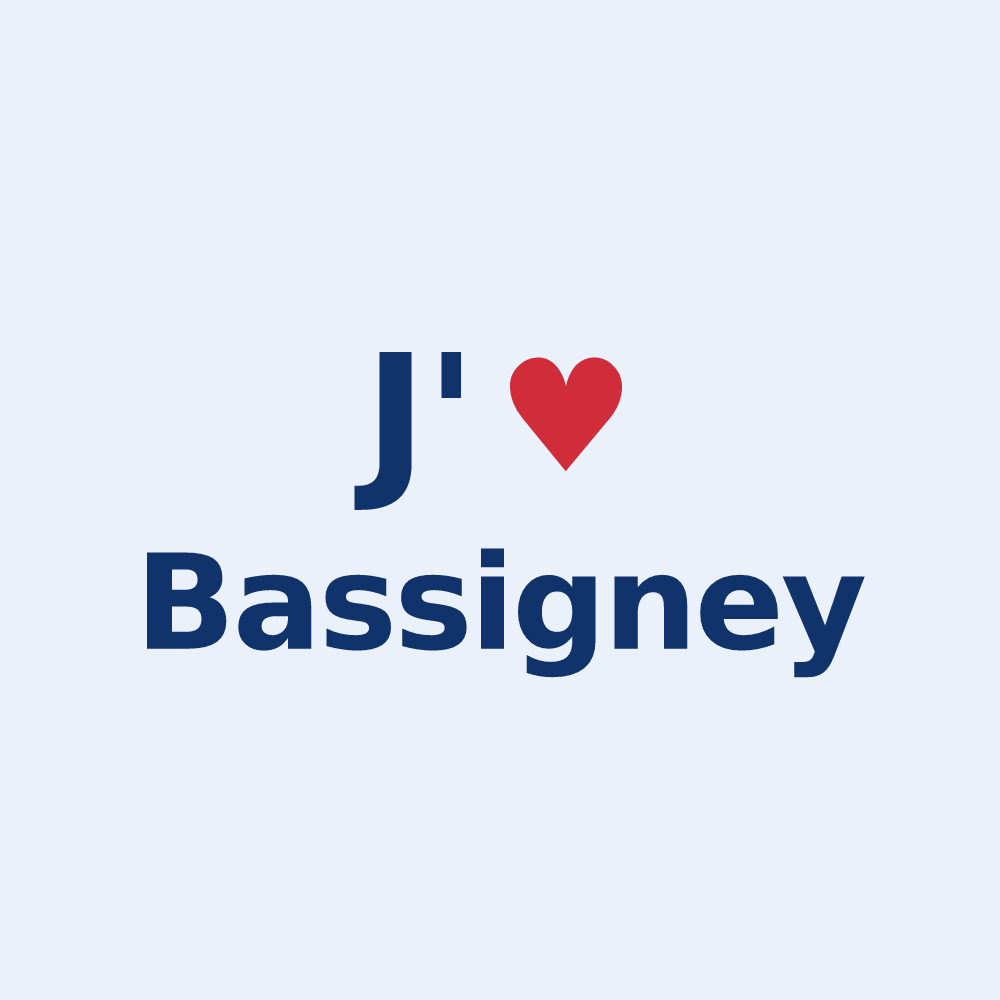 Sticker personnalisé Bassigney — design J'aime Bassigney