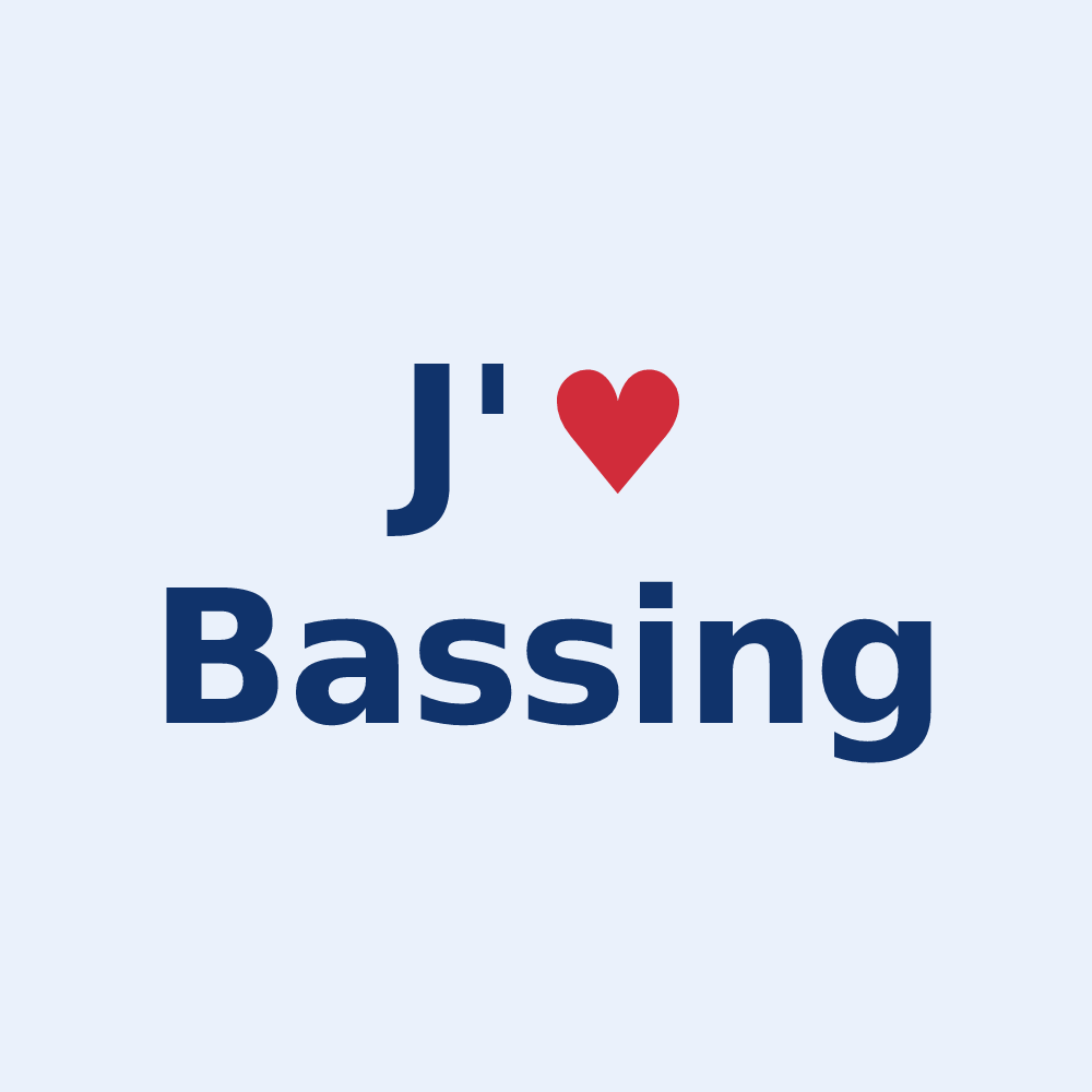Sticker personnalisé Bassing — design J'aime Bassing
