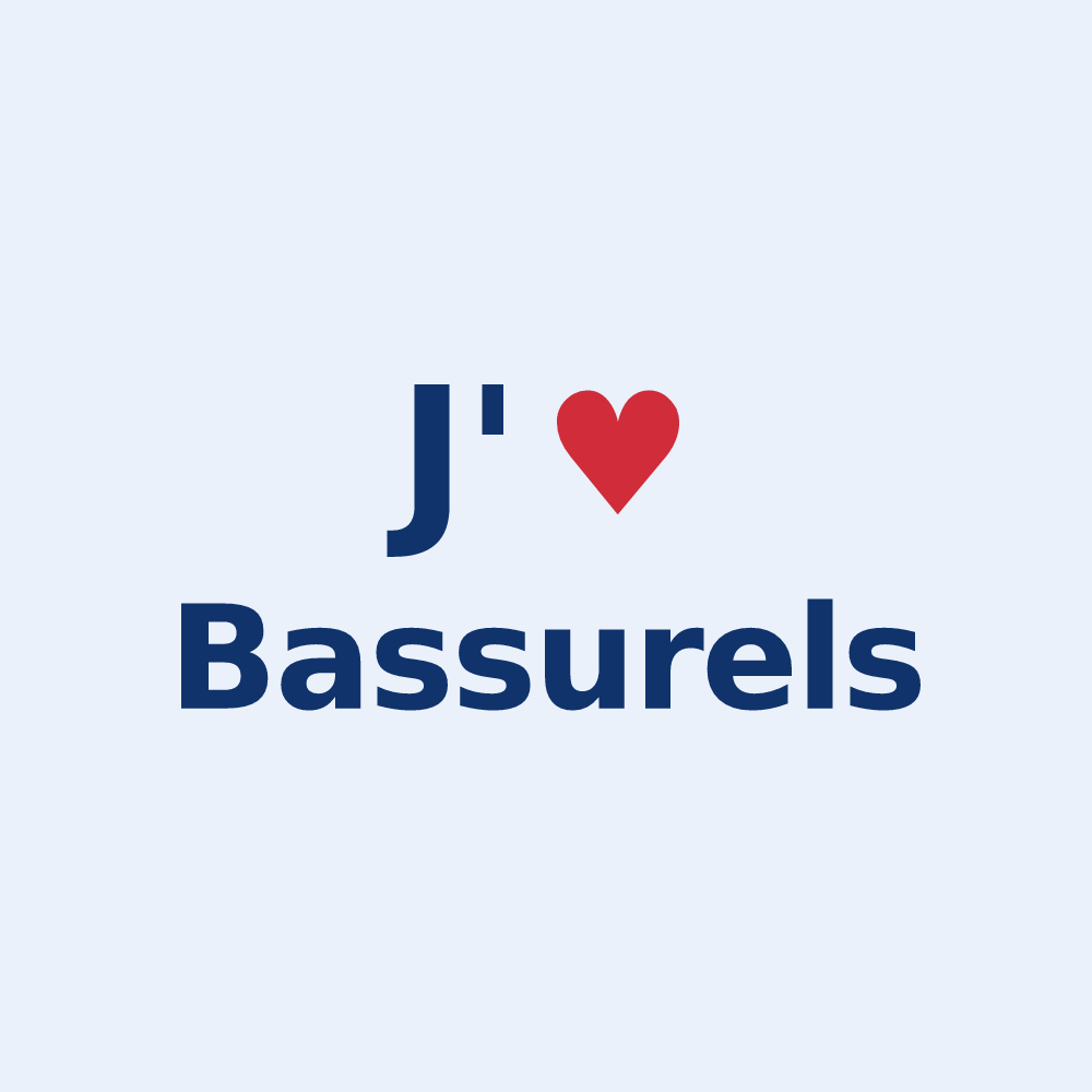 Sticker personnalisé Bassurels — design J'aime Bassurels