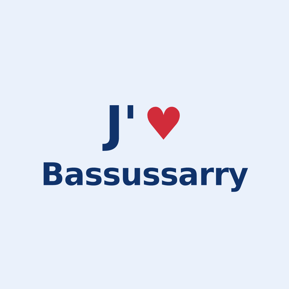 Sticker personnalisé Bassussarry — design J'aime Bassussarry