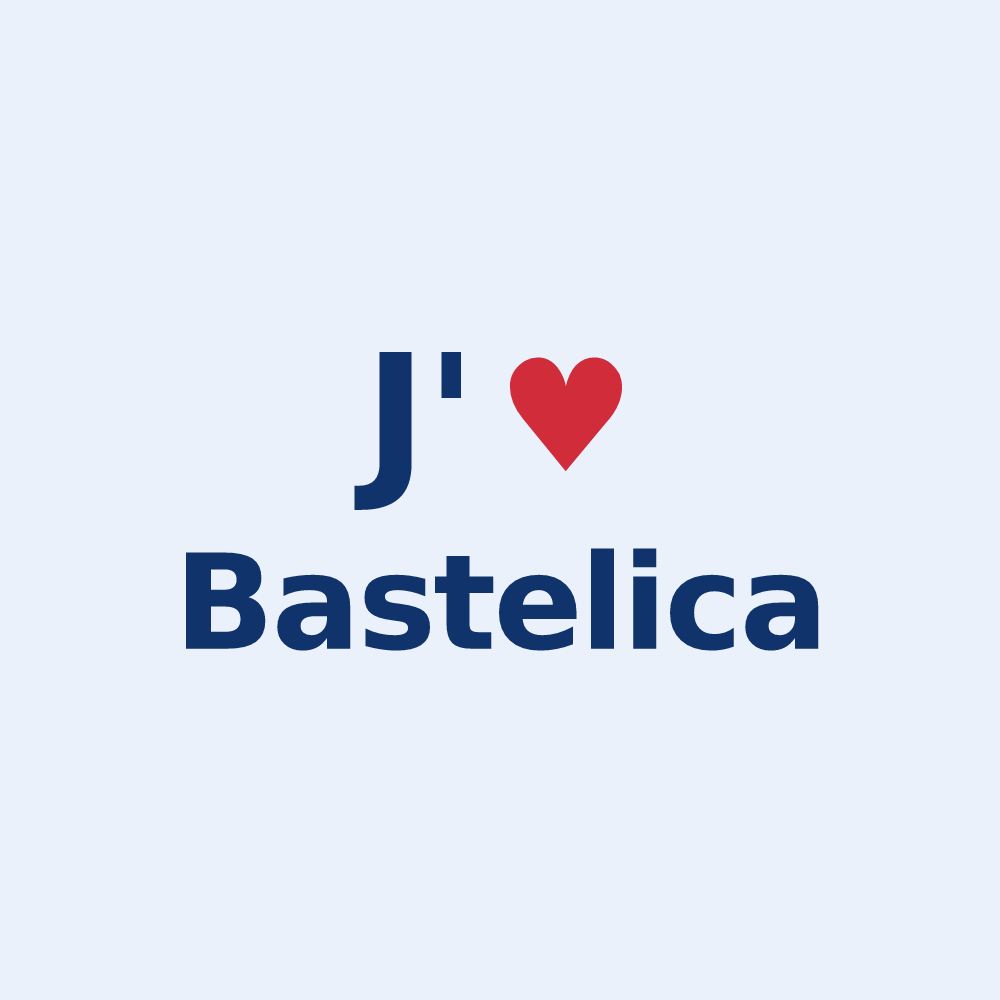 Sticker personnalisé Bastelica — design J'aime Bastelica