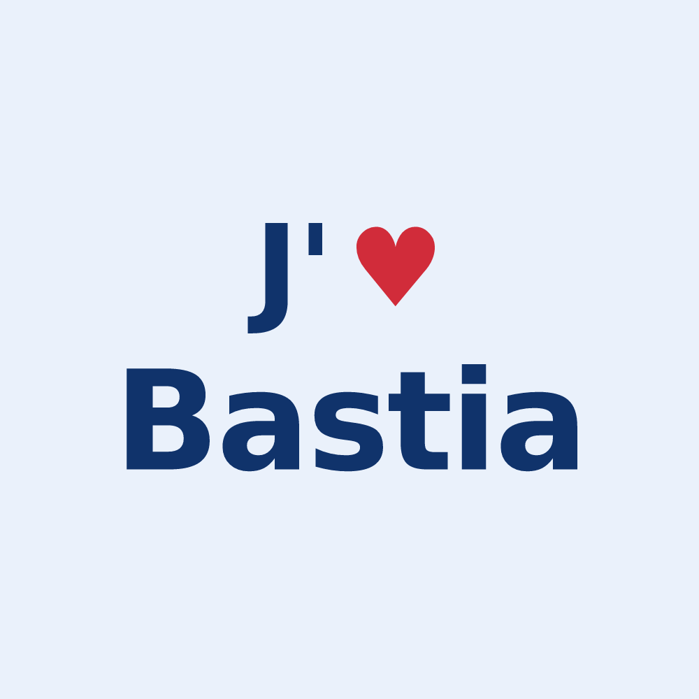 Sticker personnalisé Bastia — design J'aime Bastia