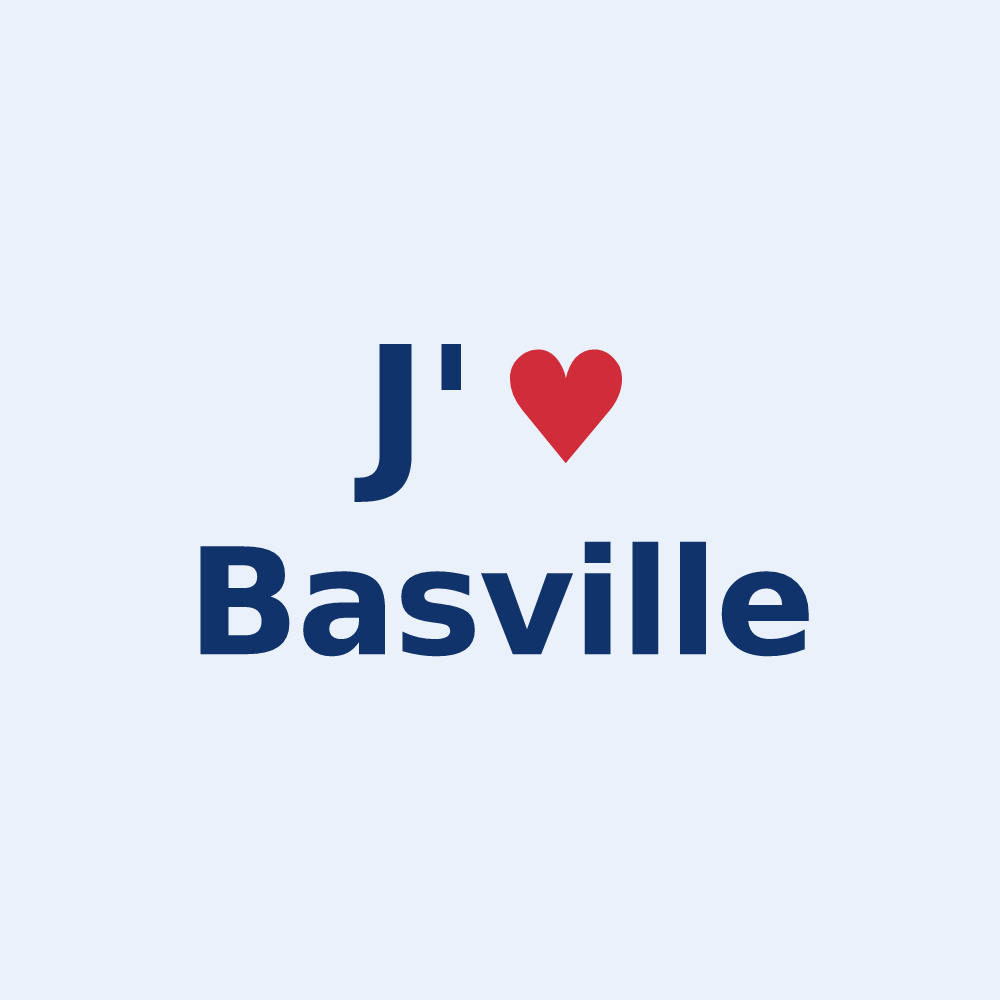 Sticker personnalisé Basville — design J'aime Basville