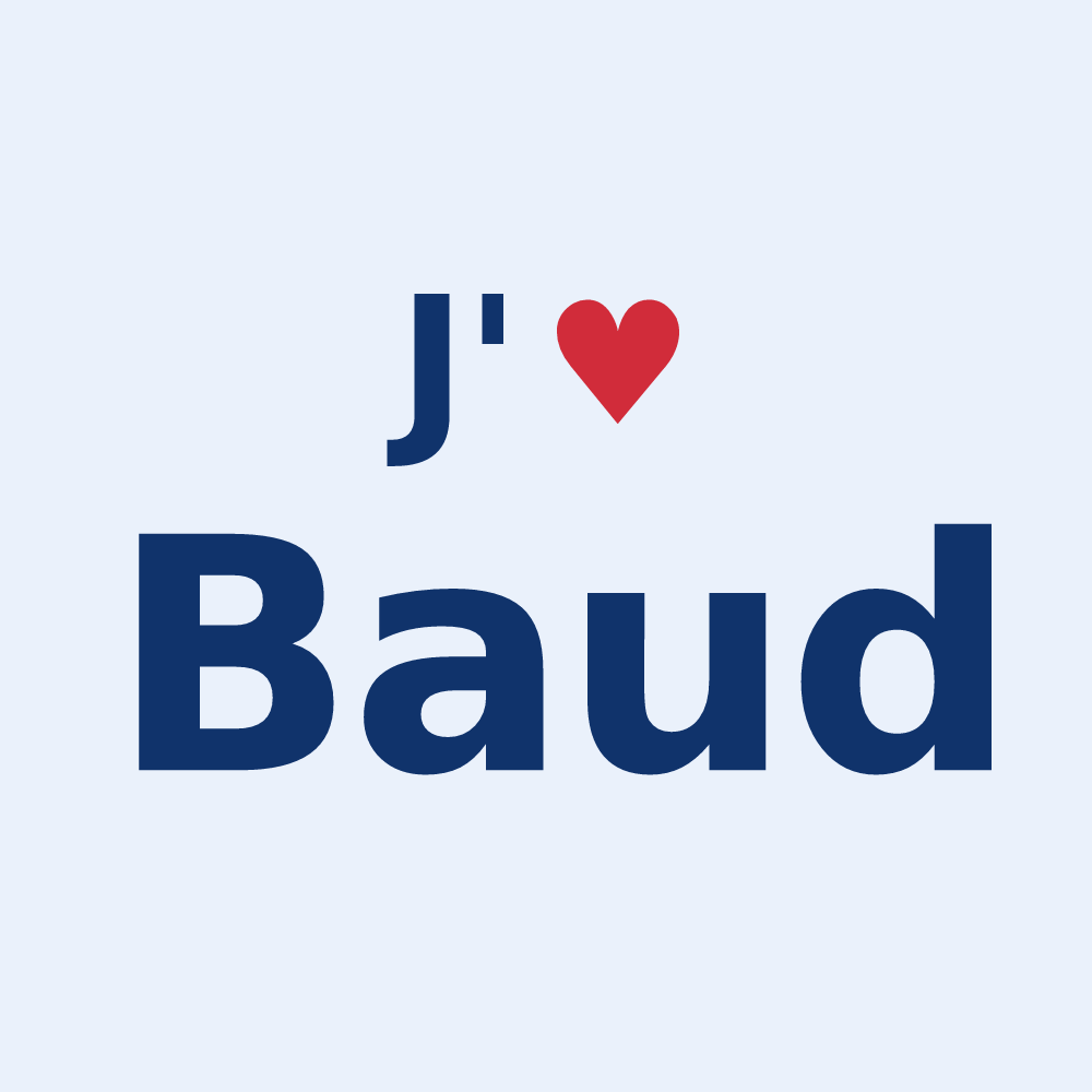 Sticker personnalisé Baud — design J'aime Baud