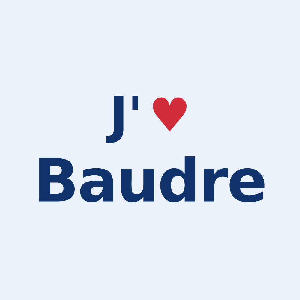 Sticker personnalisé Baudre — design J'aime Baudre