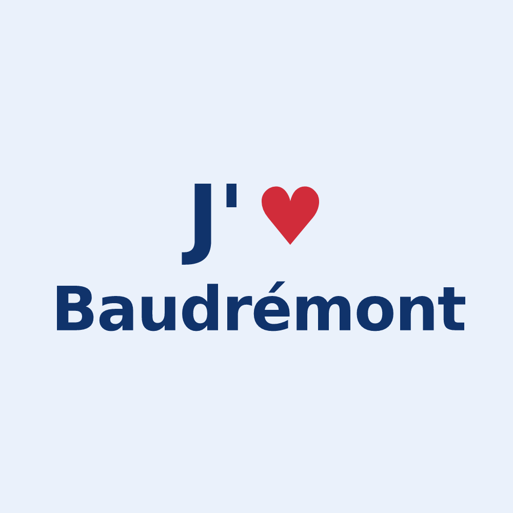 Sticker personnalisé Baudrémont — design J'aime Baudrémont