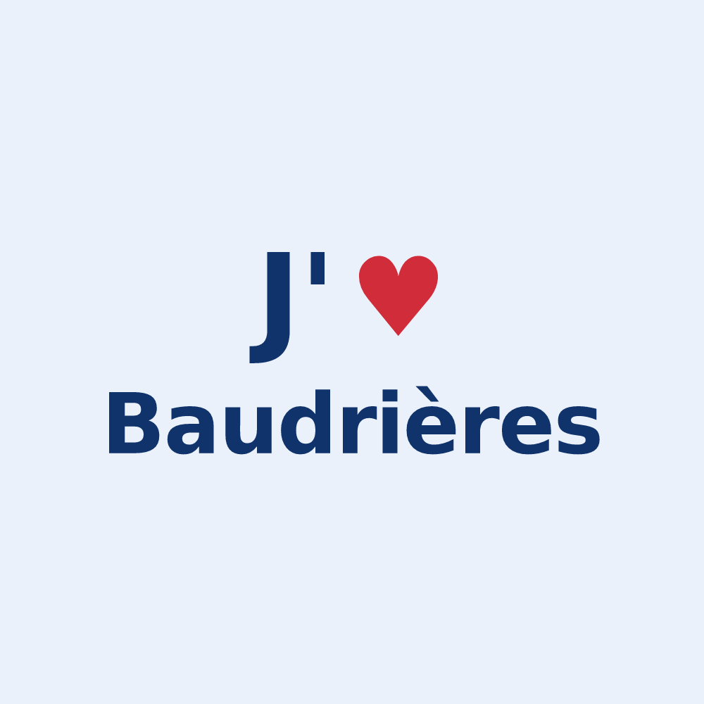 Sticker personnalisé Baudrières — design J'aime Baudrières