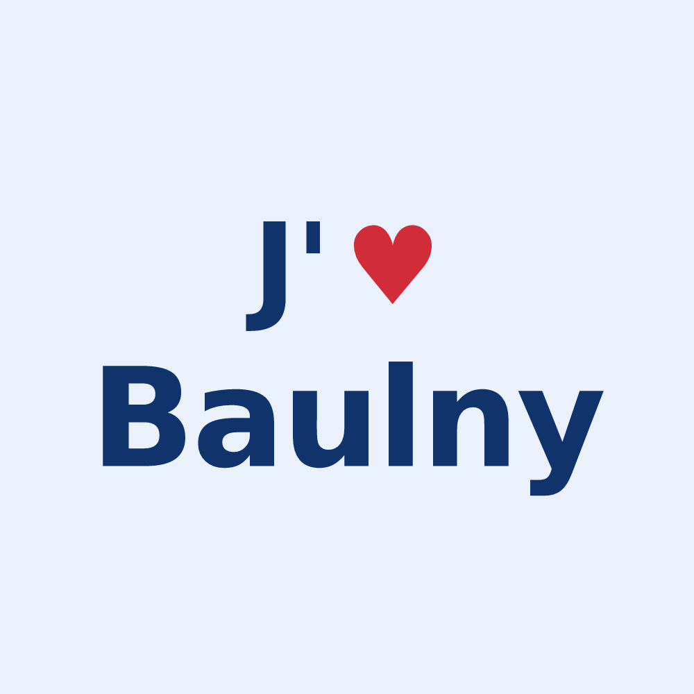 Sticker personnalisé Baulny — design J'aime Baulny