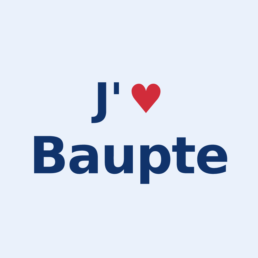 Sticker personnalisé Baupte — design J'aime Baupte