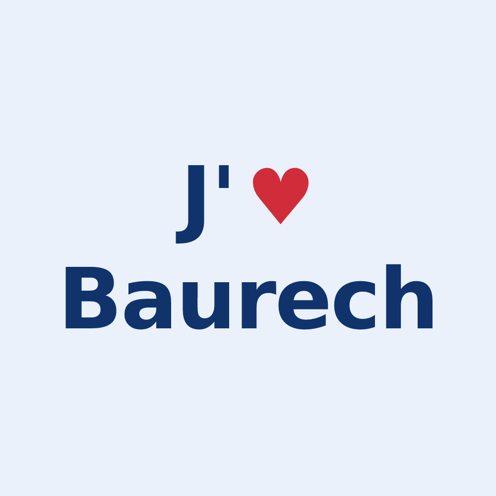 Sticker personnalisé Baurech — design J'aime Baurech