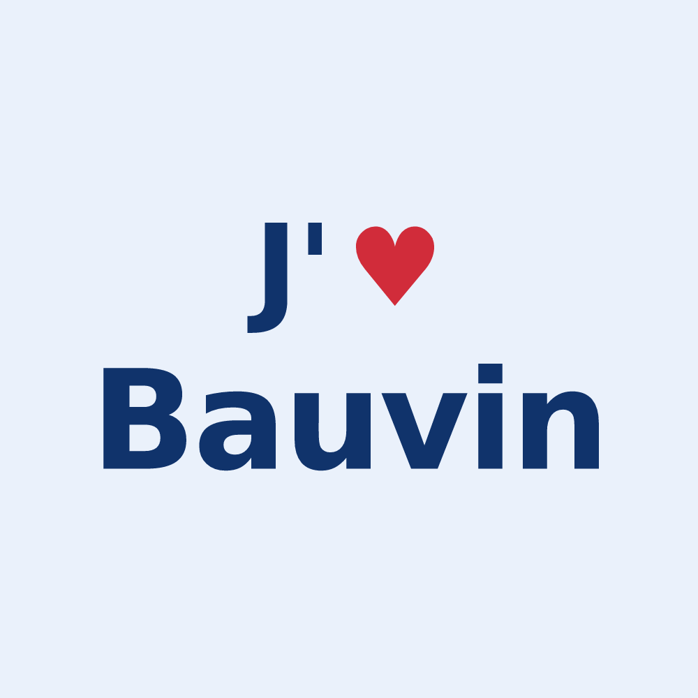 Sticker personnalisé Bauvin — design « J'aime Bauvin » imprimé sur le sticker