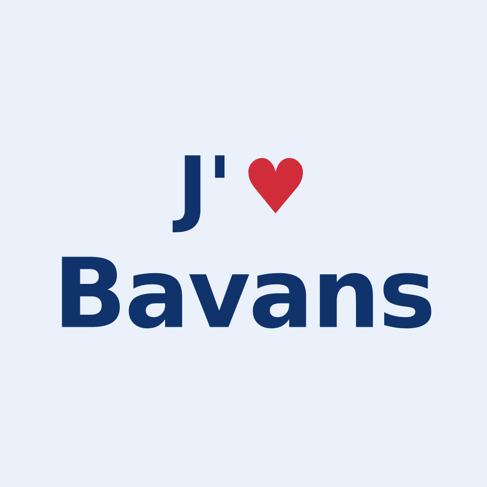 Sticker personnalisé Bavans — design J'aime Bavans