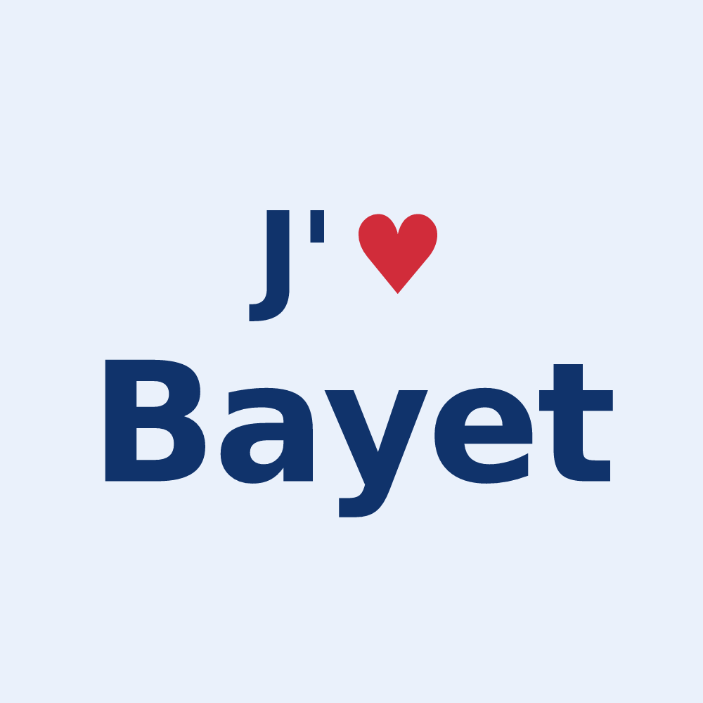 Sticker personnalisé Bayet — design J'aime Bayet