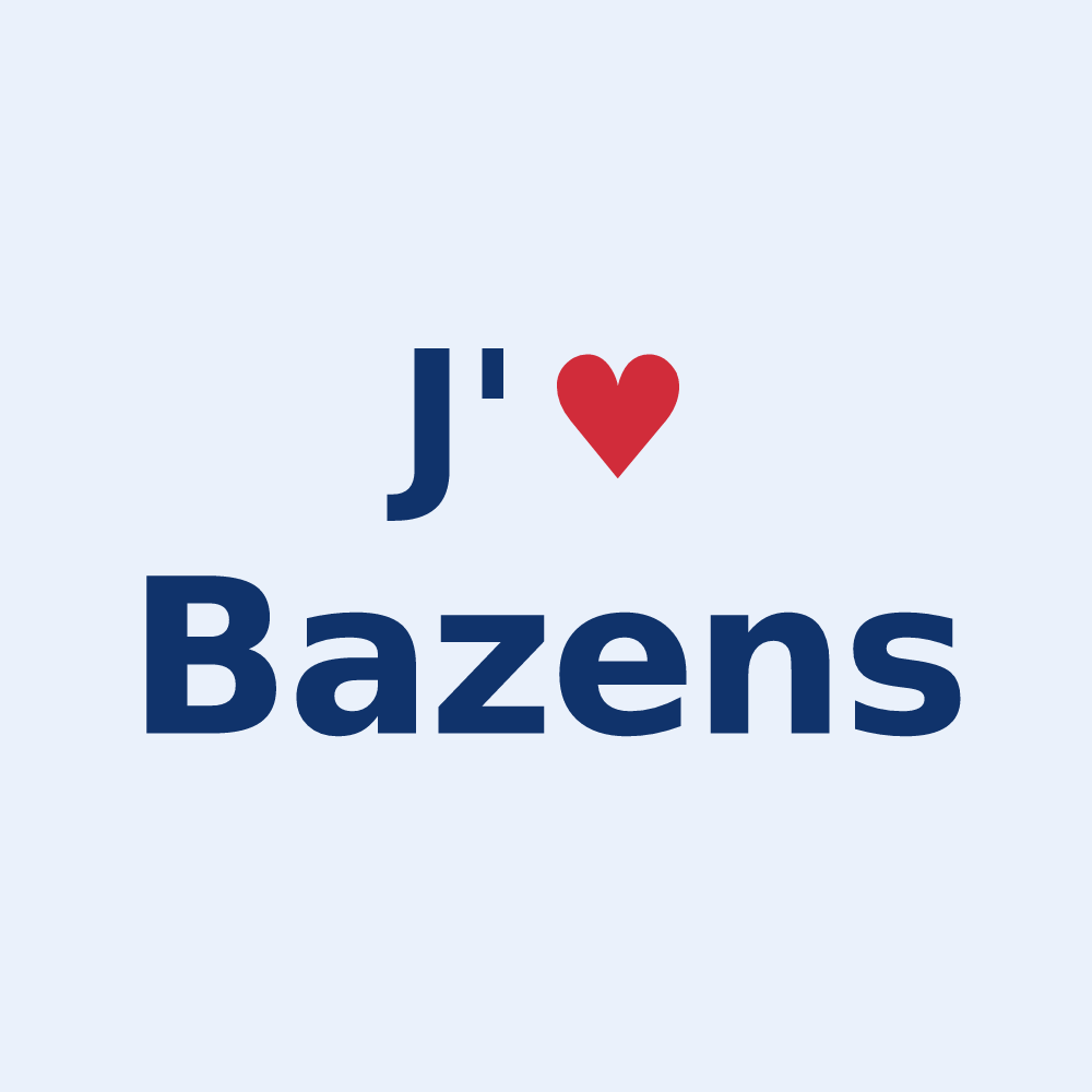 Sticker personnalisé Bazens — design J'aime Bazens