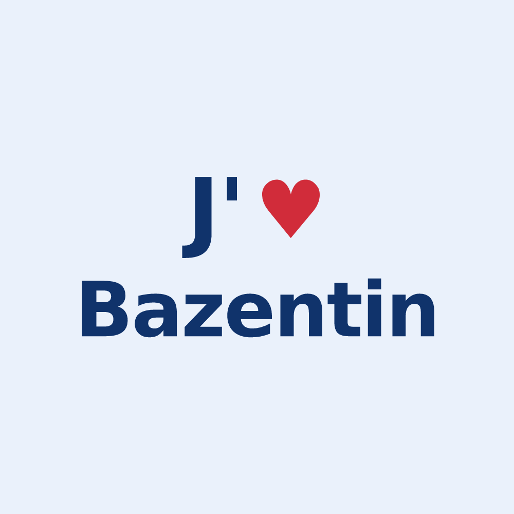 Sticker personnalisé Bazentin — design J'aime Bazentin