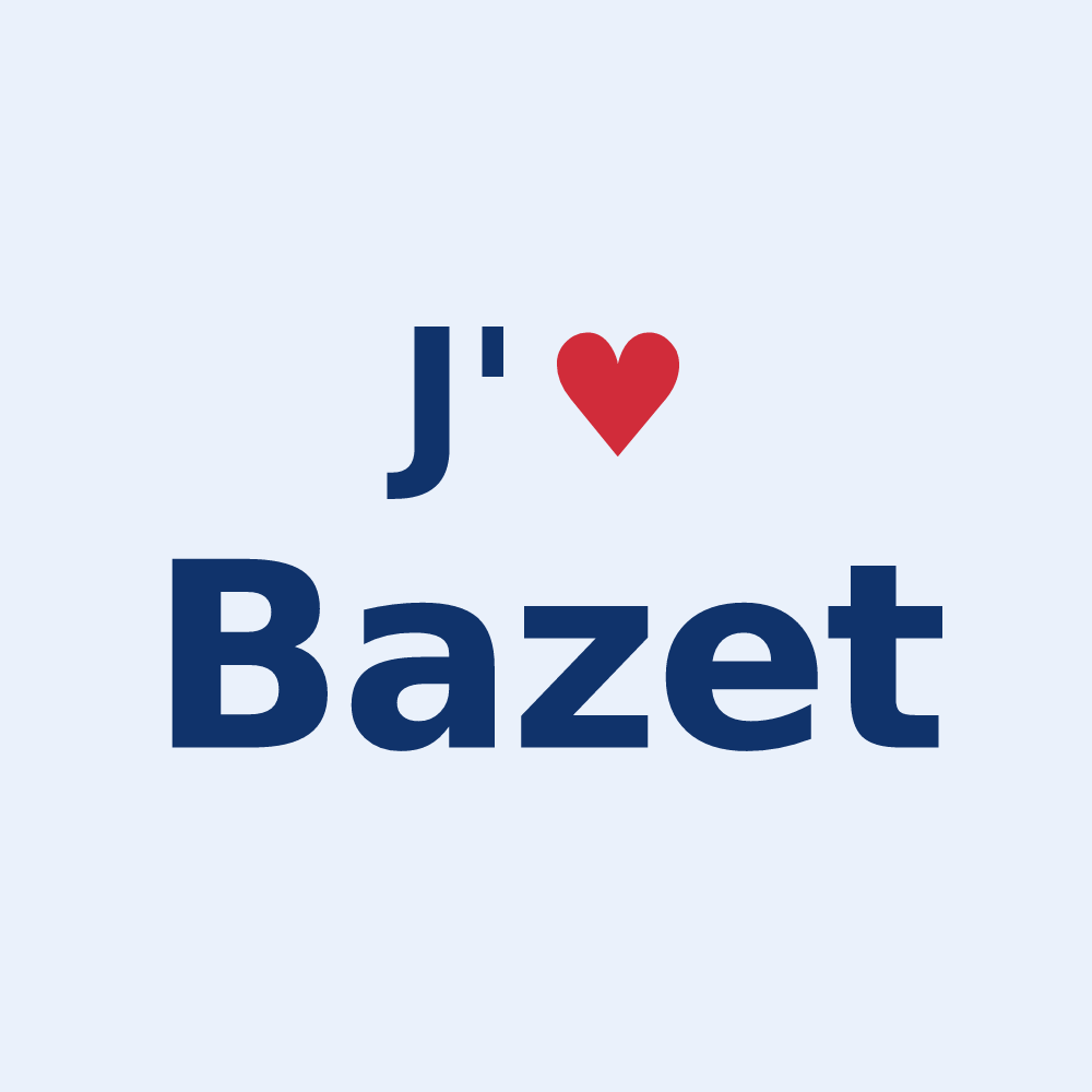 Sticker personnalisé Bazet — design J'aime Bazet