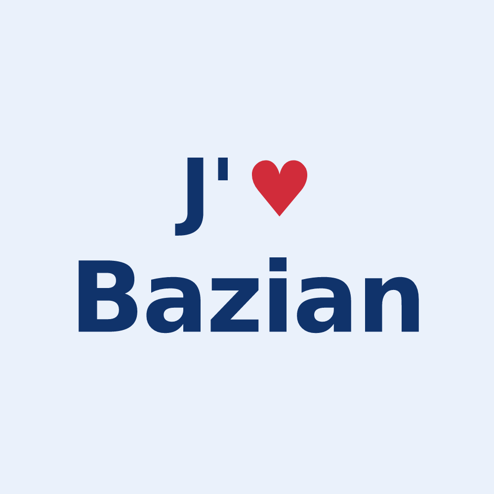 Sticker personnalisé Bazian — design J'aime Bazian