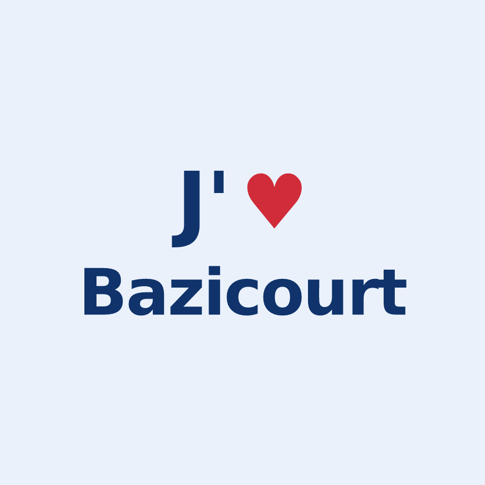 Sticker personnalisé Bazicourt — design J'aime Bazicourt