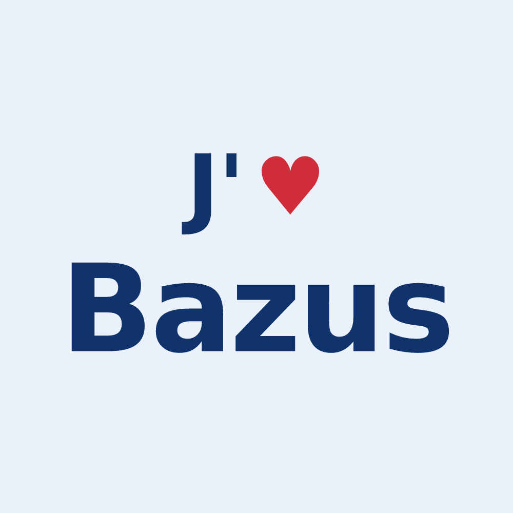Sticker personnalisé Bazus — design J'aime Bazus