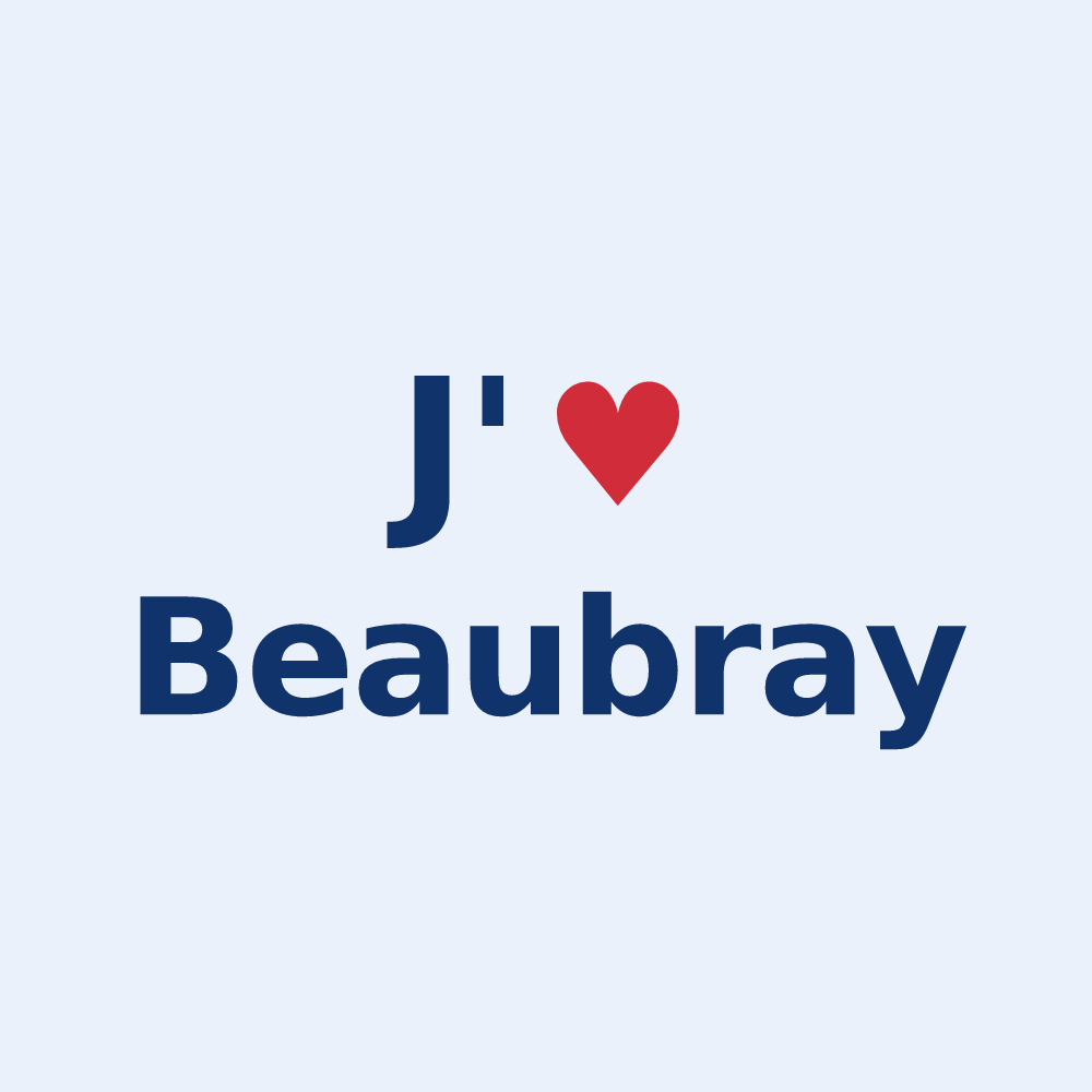 Sticker personnalisé Beaubray — design J'aime Beaubray