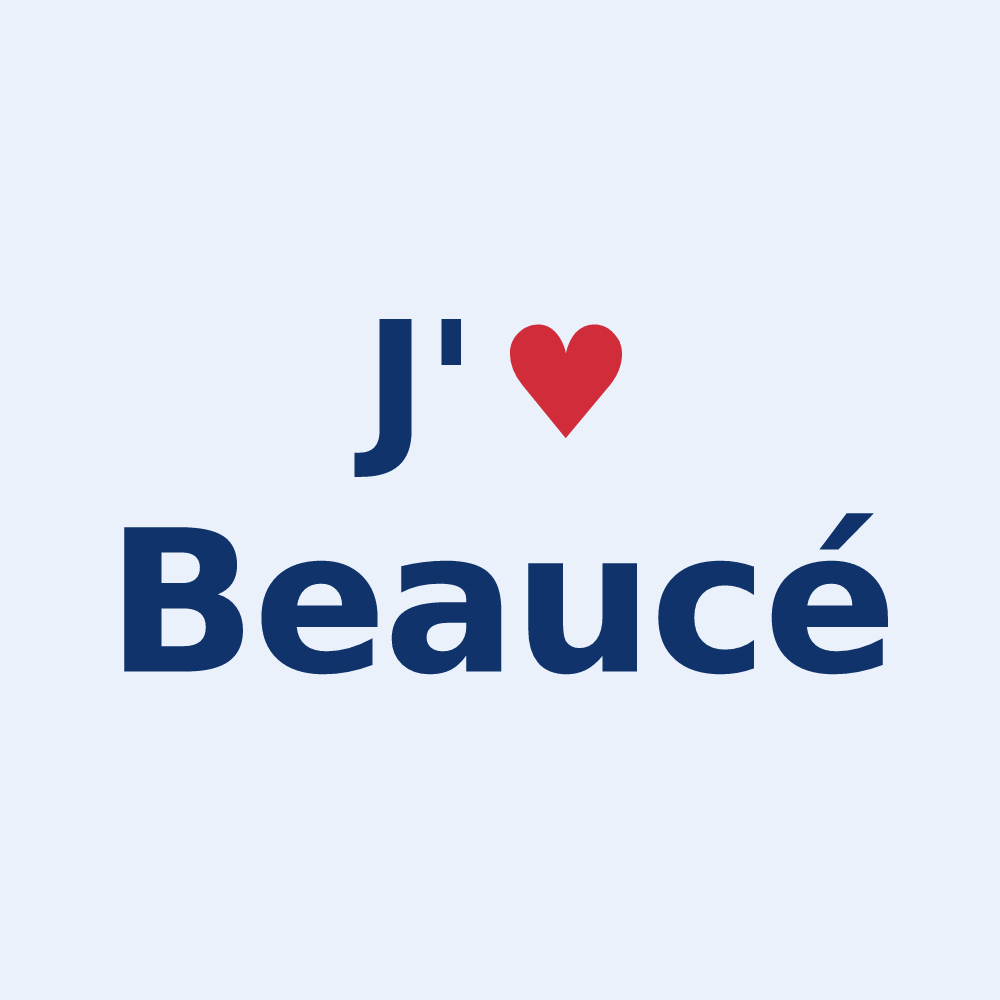 Sticker personnalisé Beaucé — design J'aime Beaucé