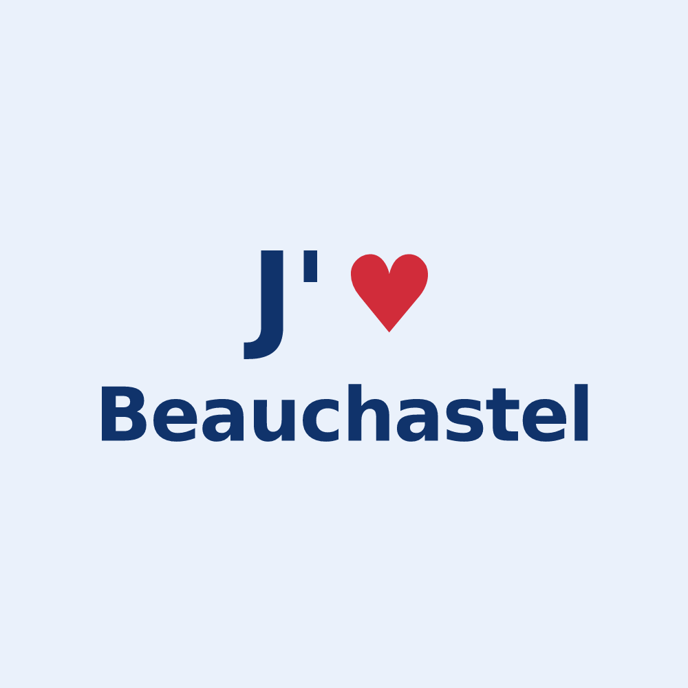 Sticker personnalisé Beauchastel — design J'aime Beauchastel