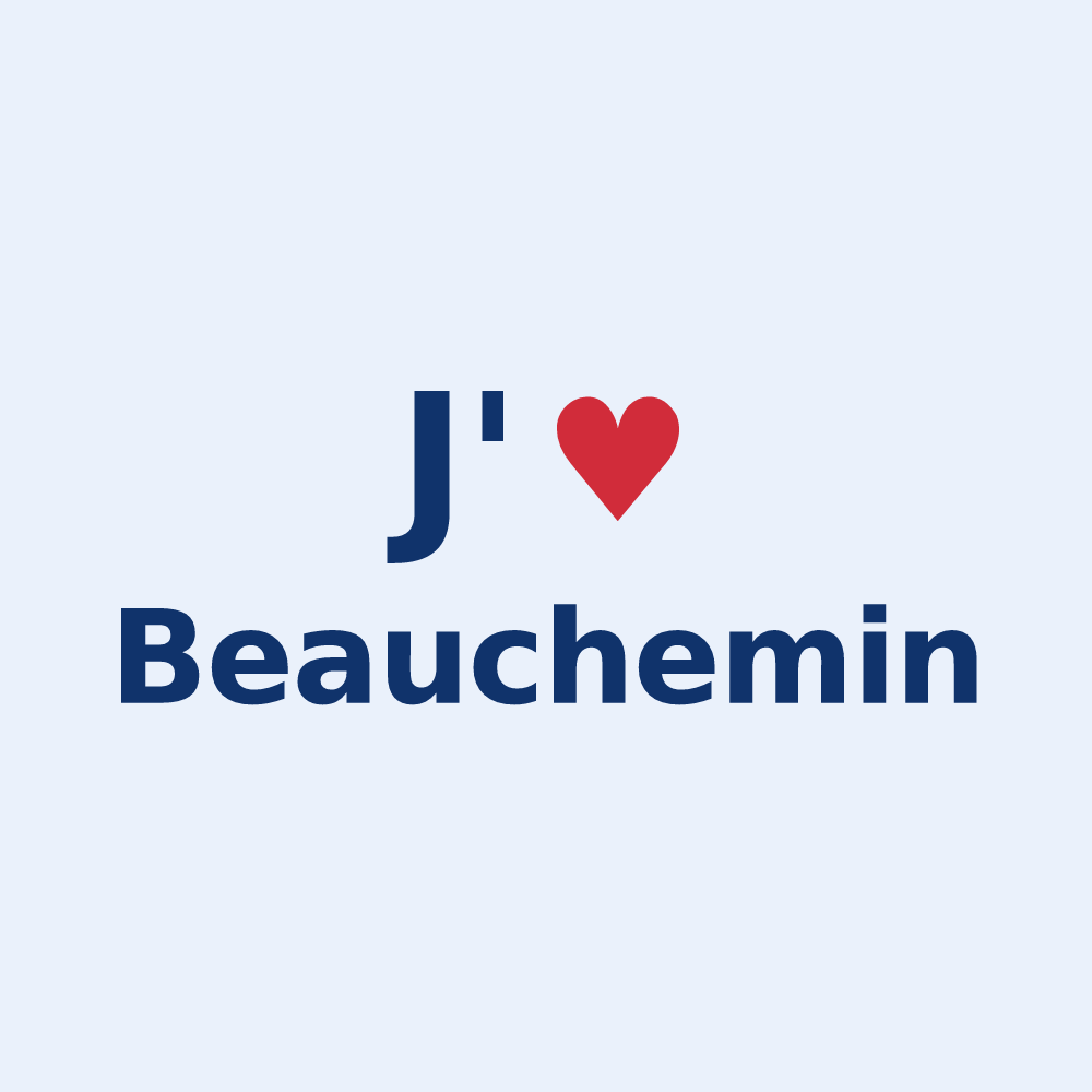 Sticker personnalisé Beauchemin — design J'aime Beauchemin
