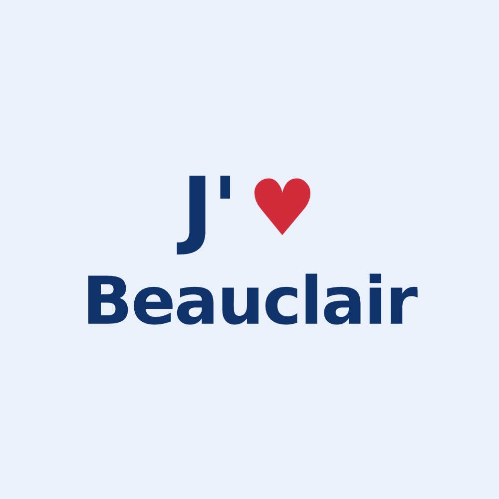 Sticker personnalisé Beauclair — design J'aime Beauclair