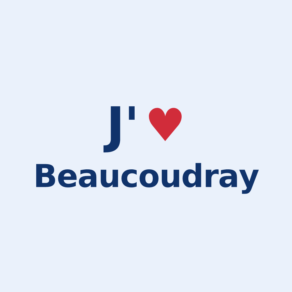 Sticker personnalisé Beaucoudray — design J'aime Beaucoudray