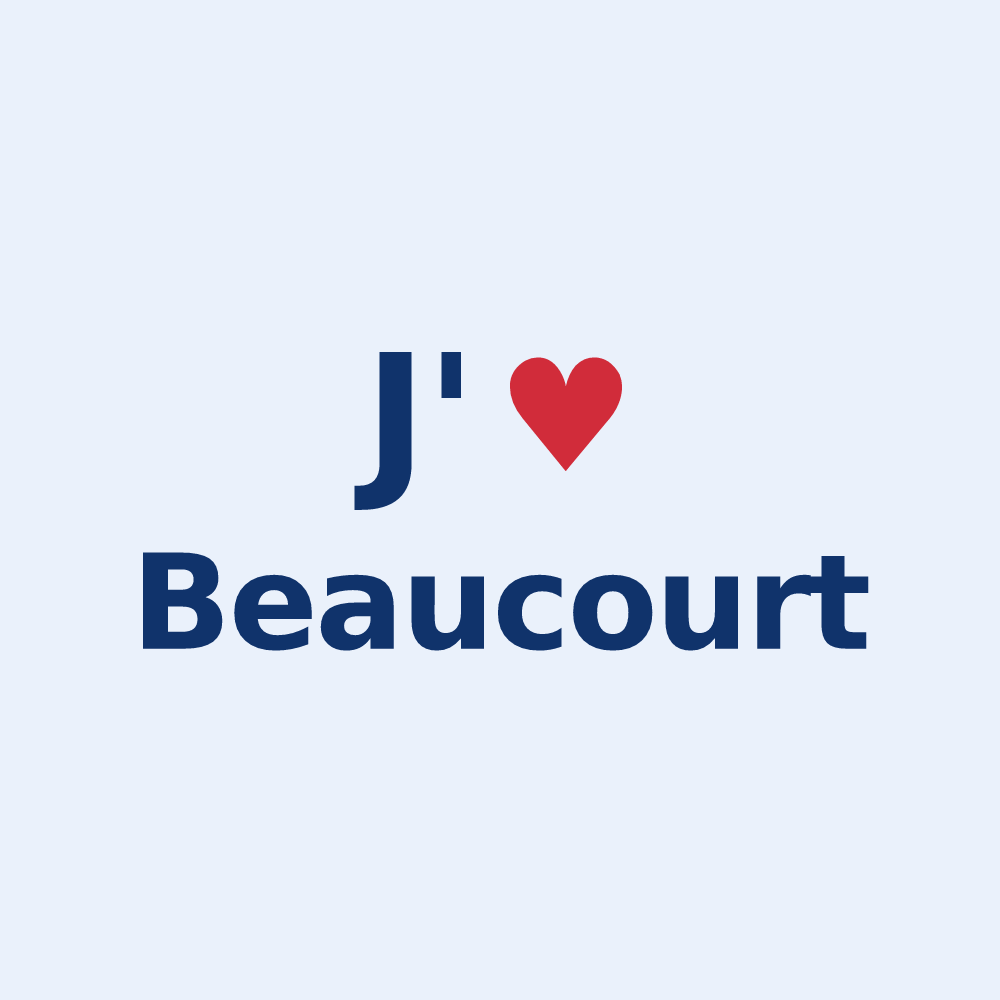 Sticker personnalisé Beaucourt — design J'aime Beaucourt